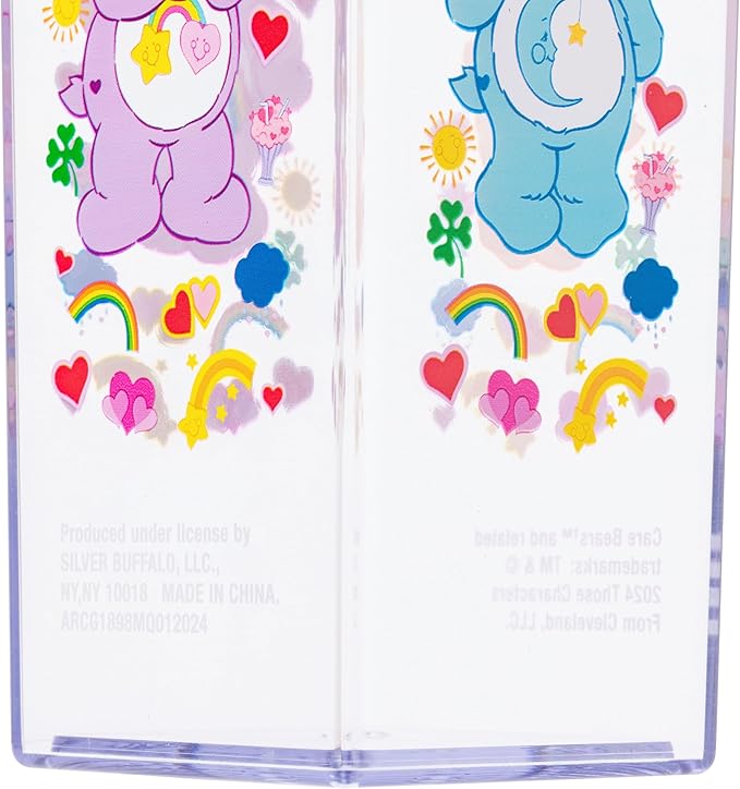 Silver Buffalo Care Bears Featuring Friend, Cheer, Grumpy, and Best Friend Bear Plastic Milk Carton Pitcher Bottle, 16.2 Ounces