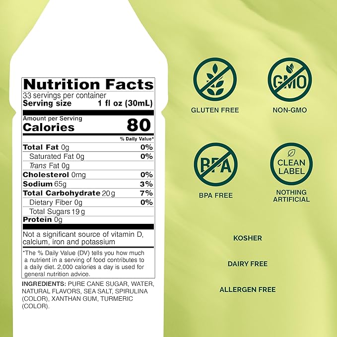 Monin - Pistachio Syrup | Rich & Buttery Sweetness, Premium Syrup for Coffee, Cold Brews & More | Clean Label with No Artificial Flavors, No Artificial Preservatives (BPA Free Bottle, 33.8 fl oz)