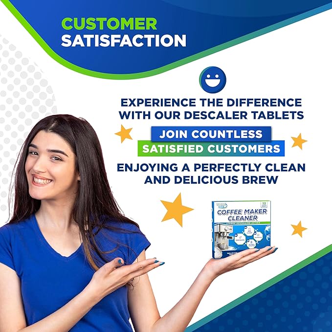 Whirl Fresh Coffee Machine Descaler Tablets – 24 Count, Coffee Maker Cleaner Tablets Compatible with All Major Brands Including Breville, Nespresso, Keurig, Ninja, Philips,Miele, Delonghi & more