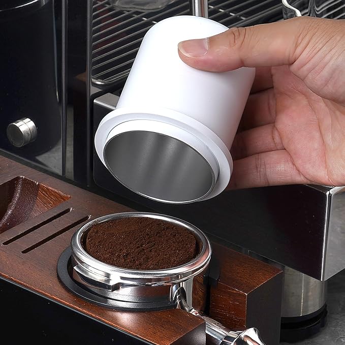 IKAPE 58MM Espresso Dosing Cup, Compatible with All the 58MM Portafilters, Espresso Coffee Accessory, Made of Aluminum (White)