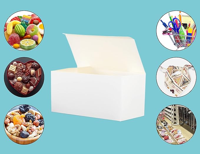 HUAPRINT White Gift Boxes with Lids 9x4.5x4.5 inch,24 Pcs Paper Gift Wrap Box Bulk for Presents,Birthday,Bridesmaid Proposal,Groomsmen Engagements,Christmas,Wedding Party Favor,Cupcake,Crafting,Holidays