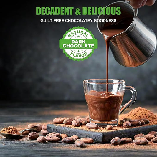 226g/5pack, Ultra-Fine Organic Cacao Powder 1lb - Rich Dark Chocolate Taste for Baking & Drinks, Non-Alkalized, Unprocessed, Non-GMO, Gluten-Free, Ideal for Healthy Recipes