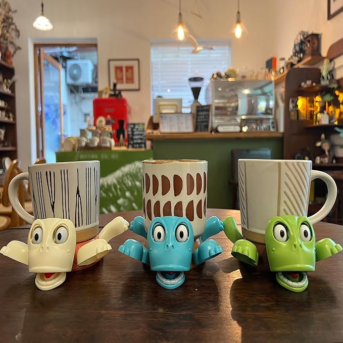 JOD® Turtle Cup Holder,Turtle Coaster with Funny Expression, 3 PCs Cup Holder with Liftable Limbs & Expressive Face for Turtles,Tortoise Lover Gag Gifts Home Decor(3pc-Light Green Blue Pink)