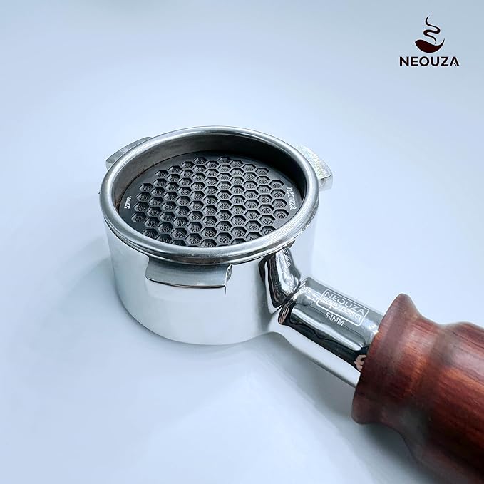 NEOUZA V4 Espresso Puck Screen 0.8mm Thickness Honeycomb Mesh Double Layer Black Protective Coating for Coffee Portafilter Basket (2, Silver, 58mm)