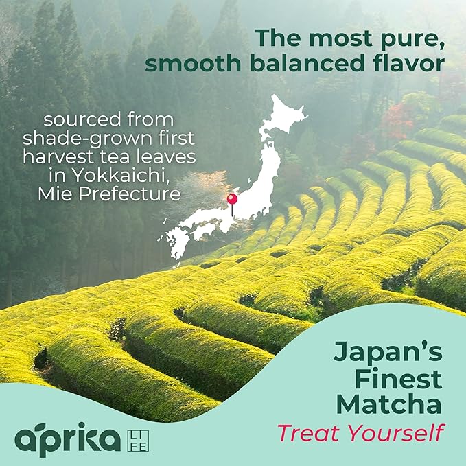 Authentic Japanese Ceremonial Grade Matcha Powder, First Harvest Organic Ceremonial Matcha Green Tea Powder – 1.1lb oz/ 500g – No Sugar Added Matcha Ceremonial - by AprikaLife