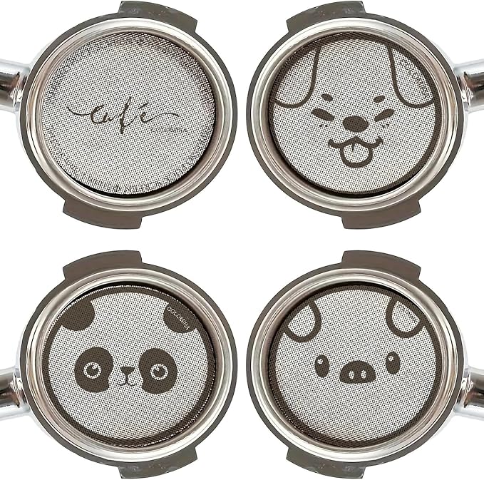 54mm Espresso Accessories Kit, Dosing Funnel and Puck Screen Set, Magnetic Coffee Funnel, 53.5mm Reusable Espresso Puck Screen, Espresso Tools(Doggie)