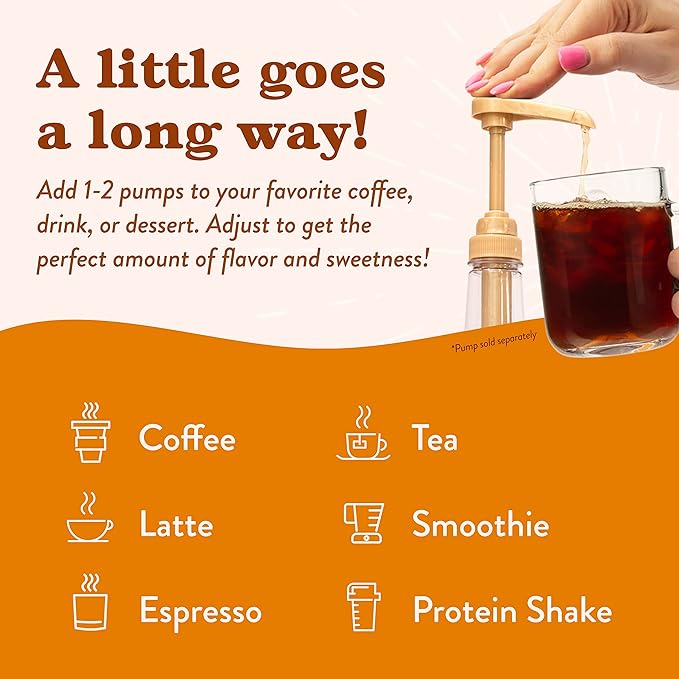 Jordan's Skinny Syrups Sugar Free Coffee Syrup, Butter Toffee Flavor Drink Mix, Zero Calorie Flavoring for Lattes, Protein Shake, Food & More, Gluten Free, Keto Friendly, 25.4 Fl Oz, 2 Pack