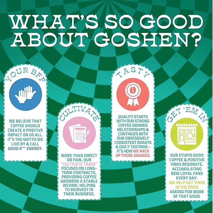 Goshen Coffee Roasters Ground Black Dog Espresso Blend | Dark Roast, Espresso or Brewed | Award-Winning, Natural and Washed | Roasted Nuts, Molasses, Dark Cocoa Flavors | 12 Oz Bag