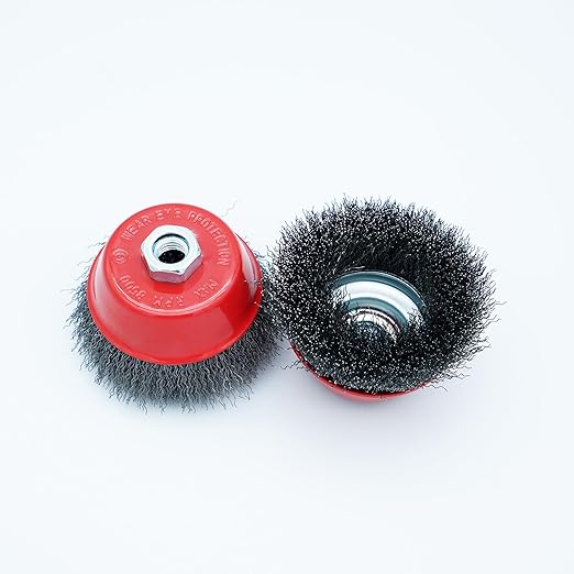Eco Walker 4 Inch Wire Cup Brush Set for Angle Grinder Ideal for Paint Stripping and Heavy Duty Conditioning, 5/8-11 Threaded Arbor (2)