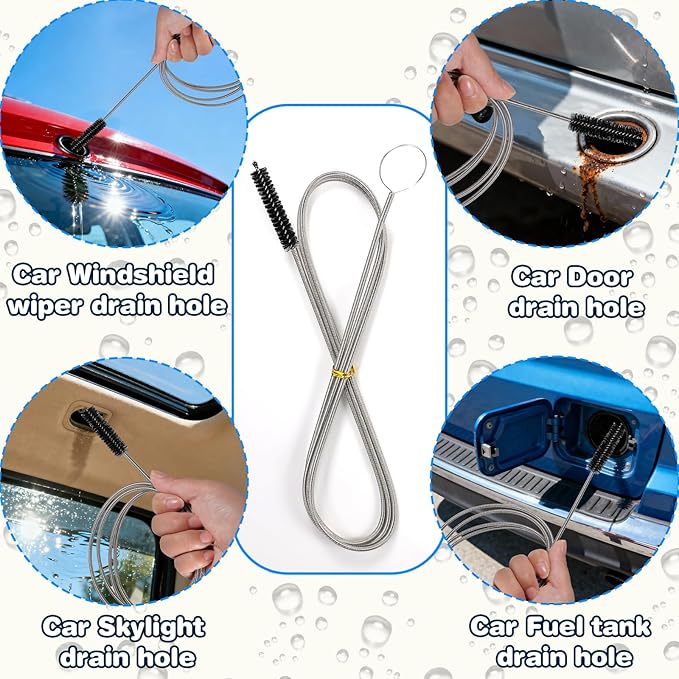 Cleaning Brushes Set, 10 Pieces 8 Inch Nylon Tube Brush + 60 Inch Flexible Long Drain Brush, Hose Pipe Brush, Suitable for Home Kitchen, Bathroom, Fish Tank, Water Pump Accessories (Black)