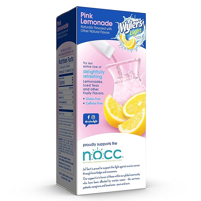 Wyler's Light Pitcher Packs, Water Drink Mix, Pink Lemonade, 6 Boxes (36 Pitcher Packets)