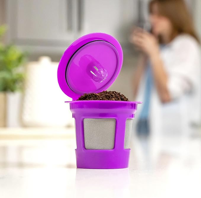 Perfect Pod Cafe Save 1-Stream Reusable K Cup Pod Coffee Filters - Refillable Coffee Pod Capsules with Built-In, Integrated Mesh Strainer for use with Keurig & Select Single Cup Coffee Makers, 6-Pack