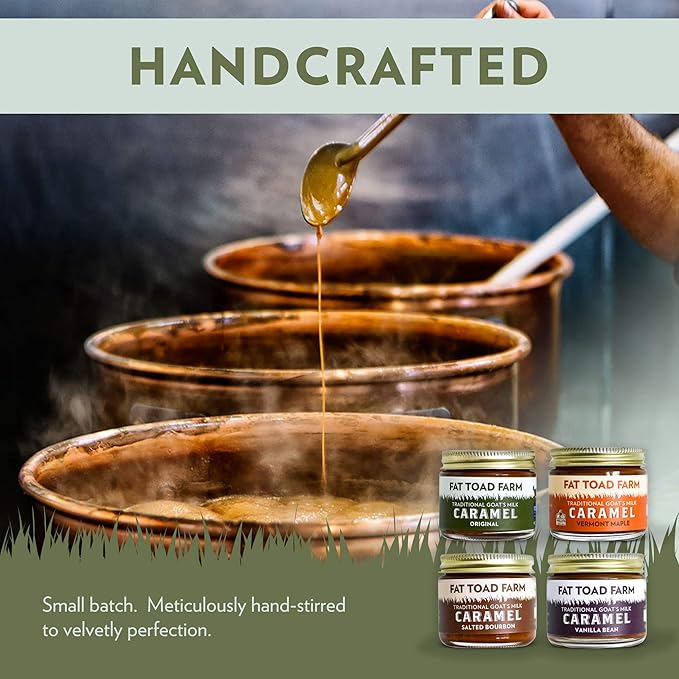 Fat Toad Farm Petit Quartet, 2oz, Traditional Goat’s Milk Caramel Sauce, Original, Salted Bourbon, Vanilla Bean, Vermont Maple, Cajeta, Gluten Free