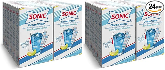 Sonic Singles To Go Powdered Drink Mix, Ocean Water, (144 Sticks Total),(Pack of 24)