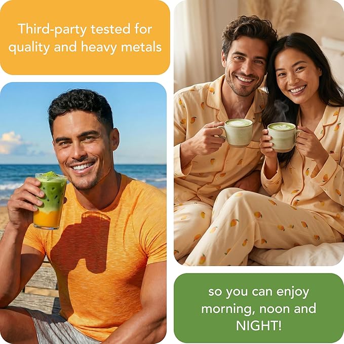 Caff Off Decaf Mango Matcha Green Tea Powder From Japan – 1.06 oz / 30 g – Ceremonial Grade & Sugar-Free - No Fillers or Milk Powders – Naturally Decaffeinated Without Chemicals – Tested for Heavy Metals – First Harvest, Shade-Grown & Caffeine-Free Mat...