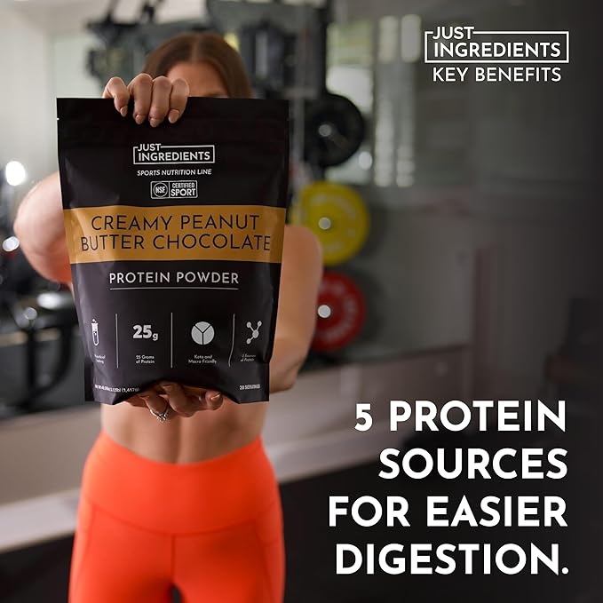 JUST INGREDIENTS Creamy Peanut Butter Chocolate Protein Powder - NSF