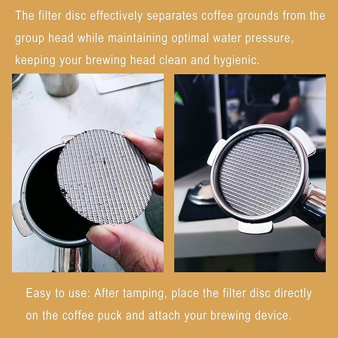 58mm Espresso Accessories Kit, 4 PCS 58mm Coffee Distributor Espresso Coffee Tamper Leveler with WDT Tool, Dosing Funnel and Espresso Puck Screen for Bottomless Portafilter (58mm)