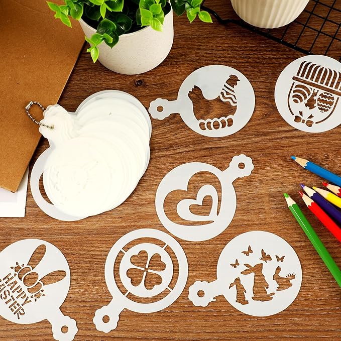JULBEAR Holiday Cookie Stencils Set, 36 Reusable Templates Versatile Holiday Baking Stencils for Valentine's, St Patrick's Easter DIY Baking and Decorating