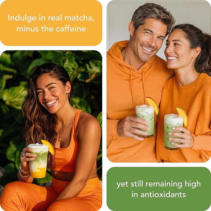 Caff Off Decaf Mango Matcha Green Tea Powder From Japan – 1.06 oz / 30 g – Ceremonial Grade & Sugar-Free - No Fillers or Milk Powders – Naturally Decaffeinated Without Chemicals – Tested for Heavy Metals – First Harvest, Shade-Grown & Caffeine-Free Mat...