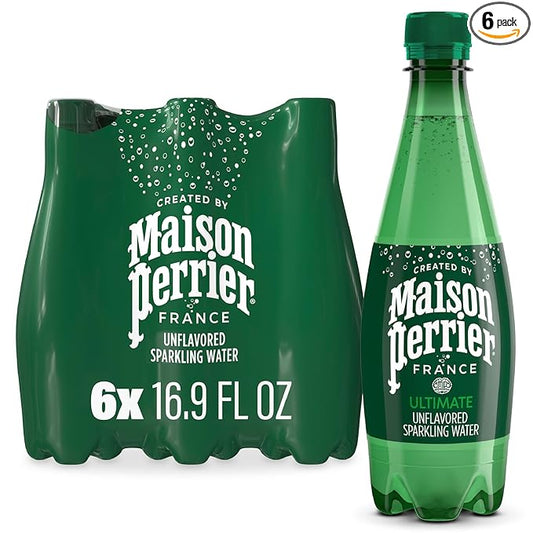 Maison Perrier Ultimate Sparkling Water, 16.9 Fl Oz Plastic Water Bottles, 6 Count 101.406 fl oz