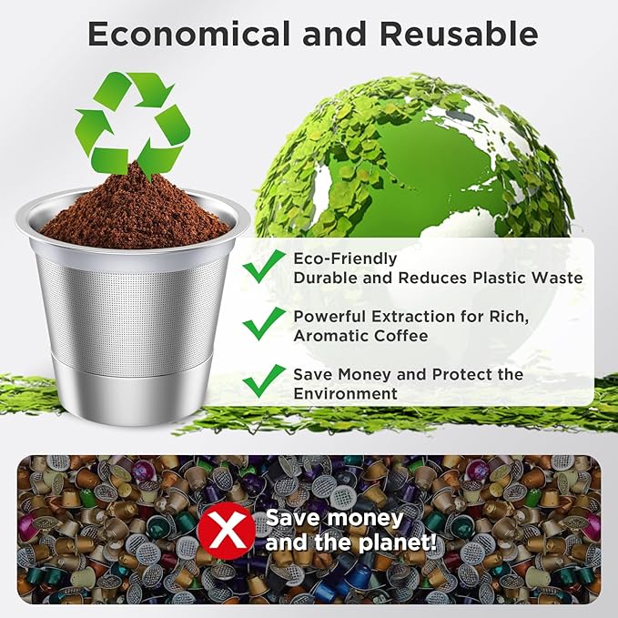 Reusable K Cups,Stainless Steel K Cups for Keurig,Keurig Reusable Coffee Pods for Keurig 1.0 & 2.0 Coffee Makers BPA-Free Refillable Coffee Filters (1)
