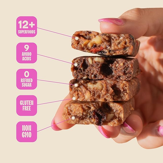 The Bomb Co. Bomb Bars Variety Pack, Healthy Snacks, Plant Based Bars With Superfood & Super Seeds, On the Go Snack & Breakfast Bar, Energy Support, Gluten Free, Non GMO, Dairy Free