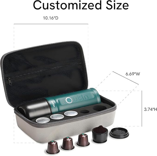 OutIn Nano Portable Electric Espresso Machine Carrying Bag, Waterproof Sturdy EVA Electronic Coffee Maker Storage Case Hand Hold Belt, Travelling, Office, Camping