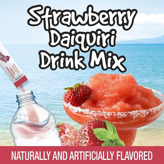 Margaritaville Singles To Go Water Drink Mix - Strawberry Daiquiri Flavored, Non-Alcoholic Powder Sticks (12 Boxes with 6 Packets Each - 72 Total Servings), 0.65 Ounce (Pack of 12)