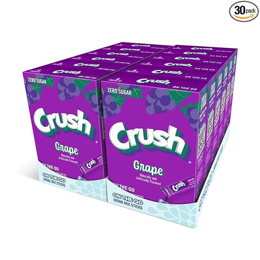Crush- Powder Drink Mix - Sugar Free & Delicious (Grape, 72 Sticks)