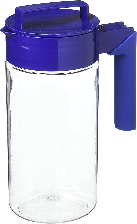 Takeya Airtight Pitcher - Everyday-Use Airtight Pitcher for Iced Tea & More - Clear Pitcher with Lid - Lightweight Kitchen Essential - Spill-Proof & Durable Kitchenware - 1 Quart, Blueberry