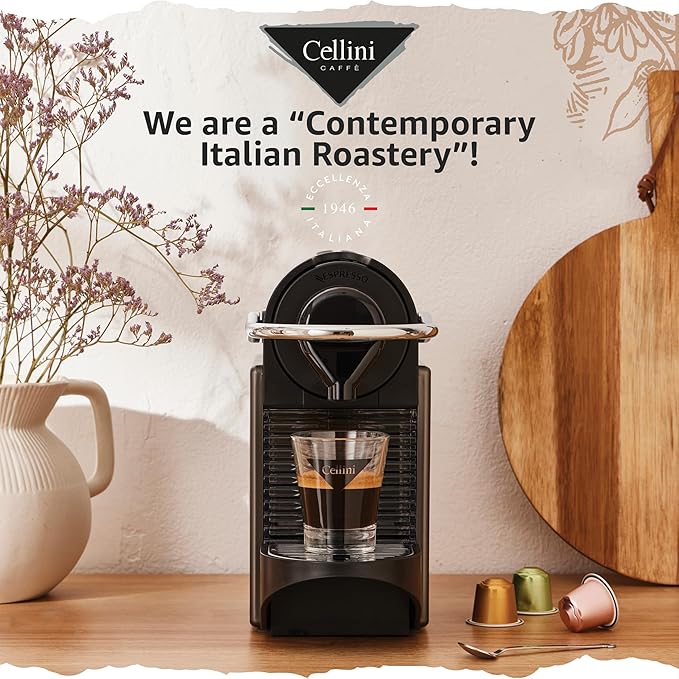 Cellini Caffè Delizioso Lungo Aluminum Nespresso Pods, 120 Count, Medium Roast Coffee Capsules, 100% Nespresso Original Machine Compatible