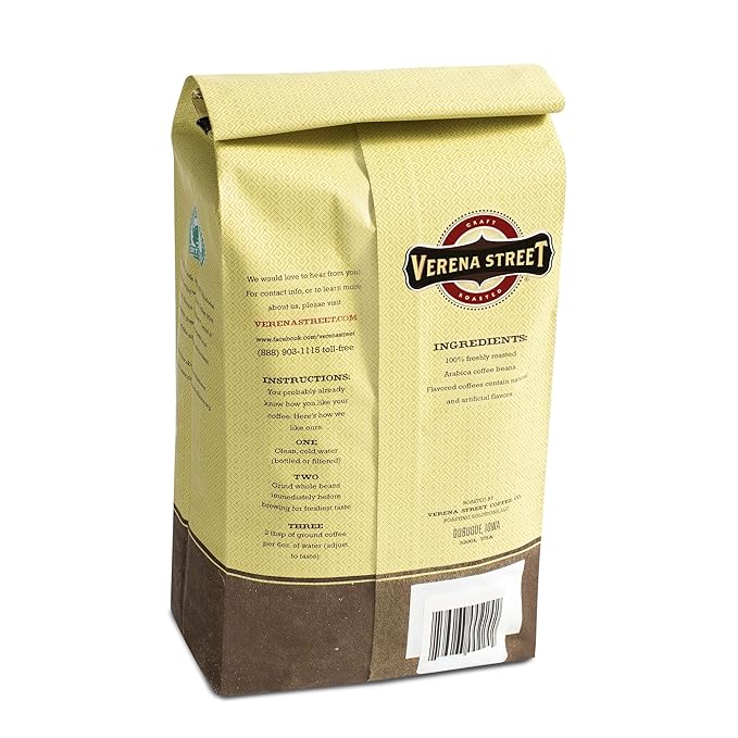 Verena Street 2 Pound Flavored Whole Bean Coffee, Cow Tipper, Medium Roast, Rainforest Alliance Certified Arabica Coffee