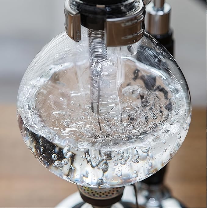 Borasilicate Glass Syphon Coffee Maker, 5-Cup 600ml(20.3 oz)Vaccum Gravity Clear Coffee Tabletop Siphon Pot with Reusable Cloth Filter Coffee Brewer Hot Tea Maker Machine(Standard Edition)