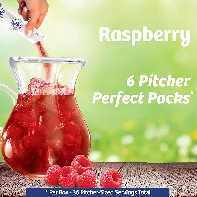 Wyler's Light Pitcher Packs, Water Drink Mix, Raspberry, 6 Boxes (36 Pitcher Packets)