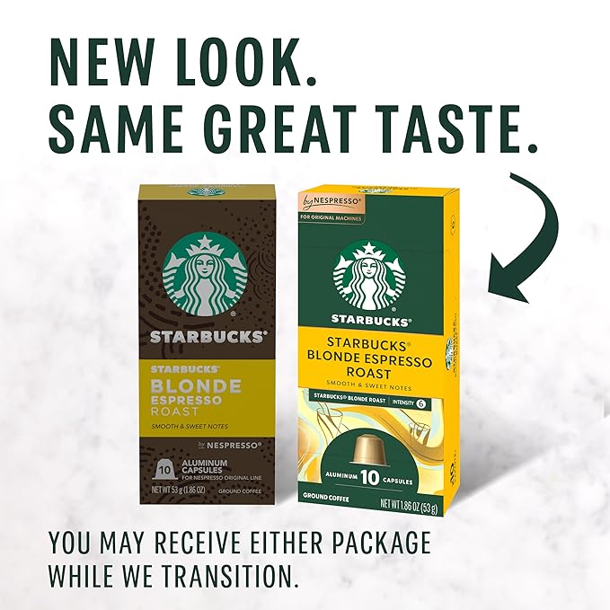 Starbucks by Nespresso Coffee Capsules, Blonde Espresso Roast, 10 CT