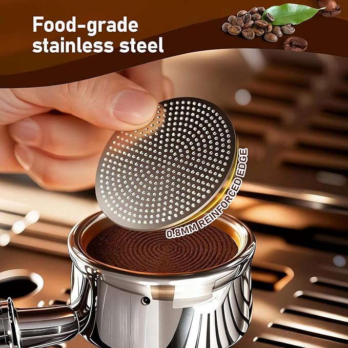 2 Pack 51mm Espresso Puck Screens, 1.7mm Thick 150μm Stainless Steel Coffee Filter Plates, Reusable Lower Shower Screens for 51mm Portafilter Baskets, Anti-Channeling Barista Tools