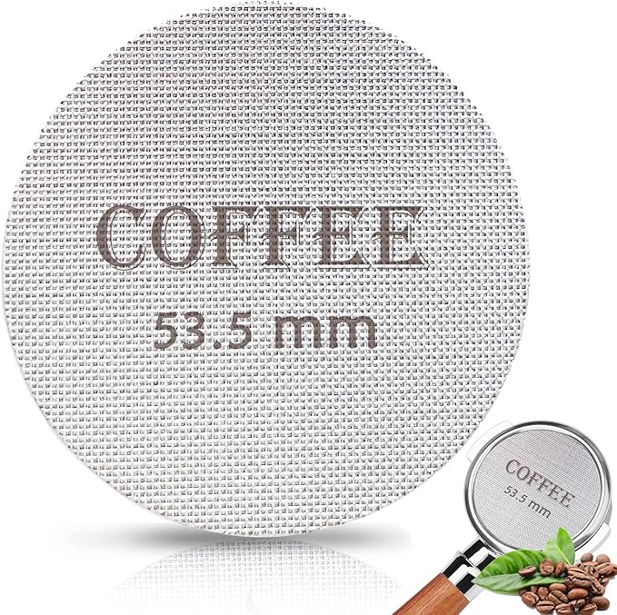 Puck Screen 53.5mm Reusable Puck Screen for Espresso Portafilter, 1.7mm Thickness 150μm 316 Stainless Steel Screen Filter Basket Compatible with Espresso Machine