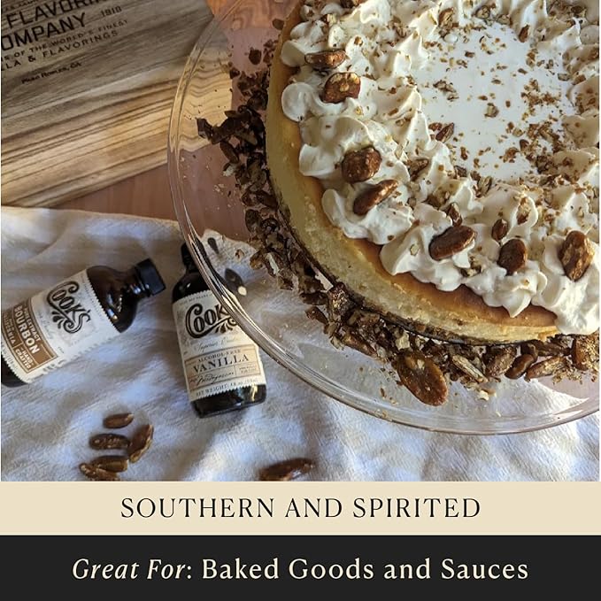 Cook's, Bourbon Extract Distilled From a Great American Bourbon, for Cookies, Cakes, Sauces, 128 Ounces (1 Gallon)