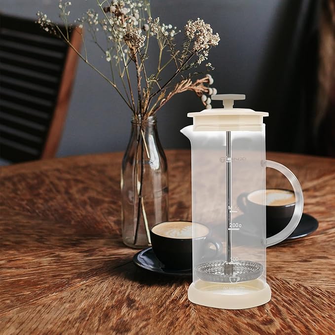 Manual Milk Frother Coffee Bar Milk Frother with Press Froth Technology, Milk Foamer Manual Milk Creamer Hand Pump Frother Handheld Milk Frothing Pitchers for Milk Coffee Cappuccino