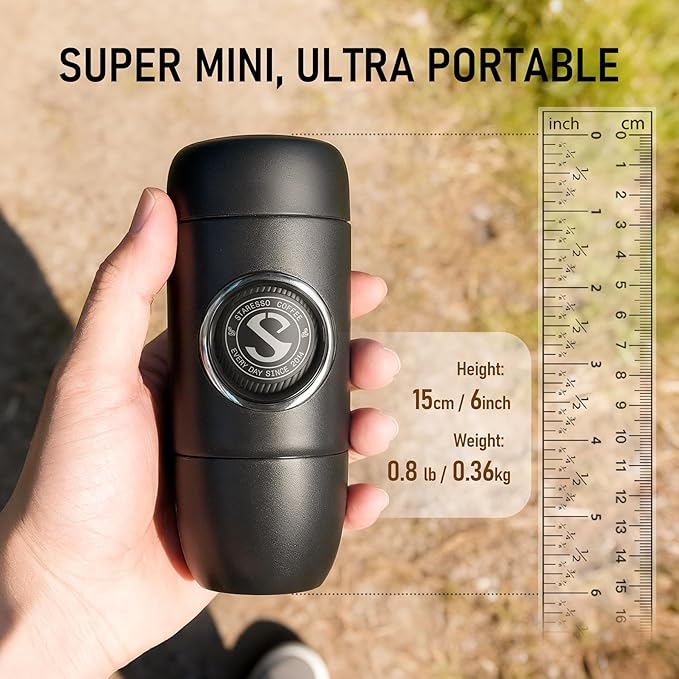 STARESSO TRAVEL NS Portable Espresso Maker, Ultra-Light Manual Coffee Machine, Compatible with Nespresso Original Pods, Perfect for Travel Camping Hiking