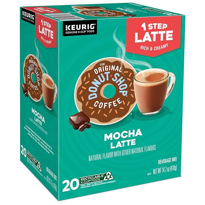 The Original Donut Shop Mocha -Step Latte,Serve Coffee K-Cup Pod,Flavored Coffee,20 Count (Pack of 2)