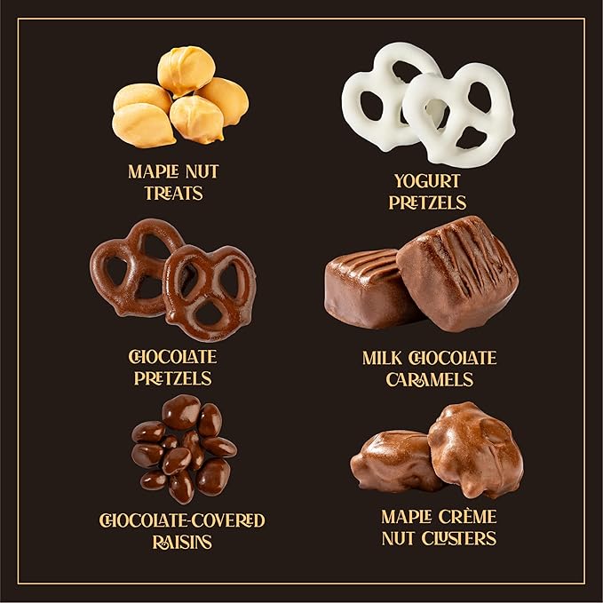 3-Pack Snackberry Premium Chocolate Gift Box – Gourmet Assortment with Chocolate Pretzels, Maple Nuts, Yogurt Pretzels & Milk Chocolate Caramels – Perfect for Holidays, Birthdays & Corporate Gifts
