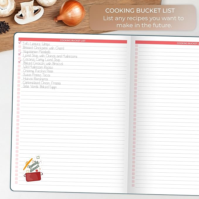 Clever Fox Recipe Book – Make Your Own Family Cookbook – Blank Recipe Notebook Organizer – Empty Cooking Journal to Write In Recipes – Large Size, 8.5”x11.2”, Hardcover, Dark Teal