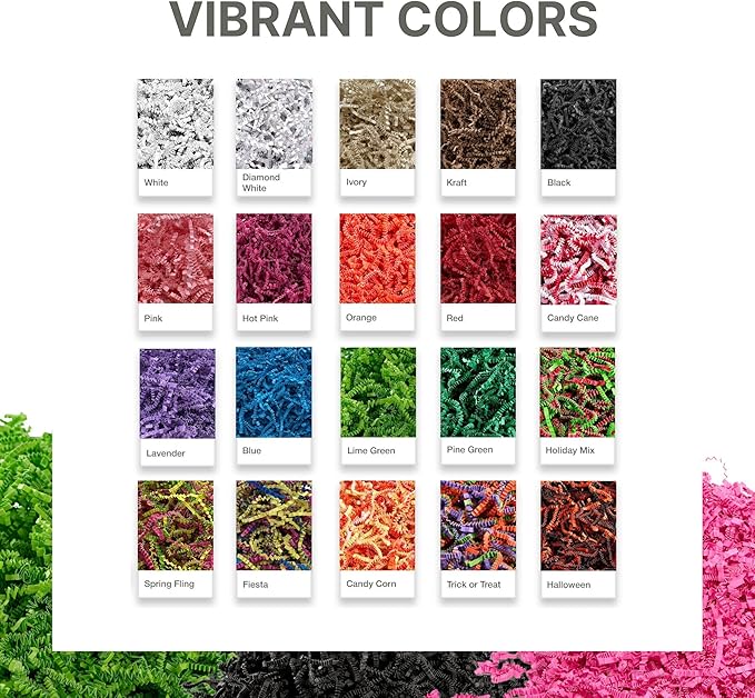 FRILLZ Crinkle Cut Paper Shred Filler for Baskets, Gifts, Packing and Protecting your Birthday, Weddings, Anniversary, Valentines Day, and other gifts (1/2 pound, Pine Green)