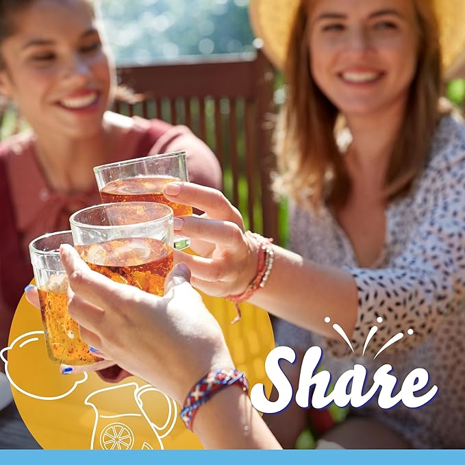 Crystal Light Drink Mix, 4 Pitcher Packets, for Flavorful Hydration and Shareable Refreshment, Naturally Flavored Lemon Iced Tea with other natural flavor, Made with Black Tea, 0.96 oz