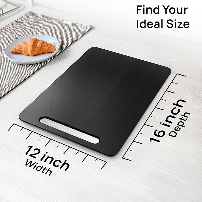 Ibyx Elegant Sliding Tray for Your Coffee Maker & Heavy Kitchen Appliances - Sturdy, Slides Easily from Under The Cabinet (Black, 12”W x 16”D)