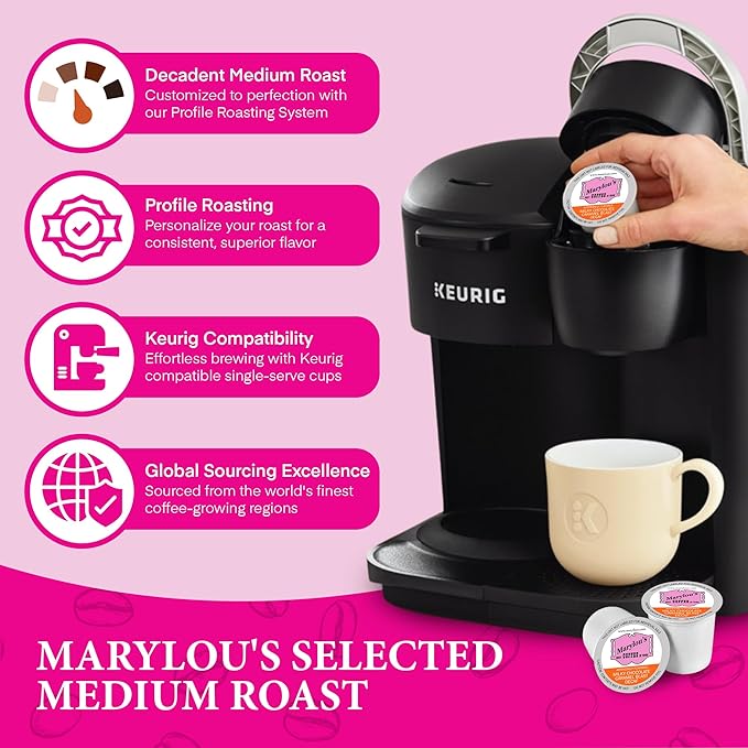 Marylou’s Coffee - Decaf Milky Chocolate Caramel Blast Flavored Coffee, Delicious Medium Roast Gourmet Coffee, 1 Count (12 Single Serve Cups)