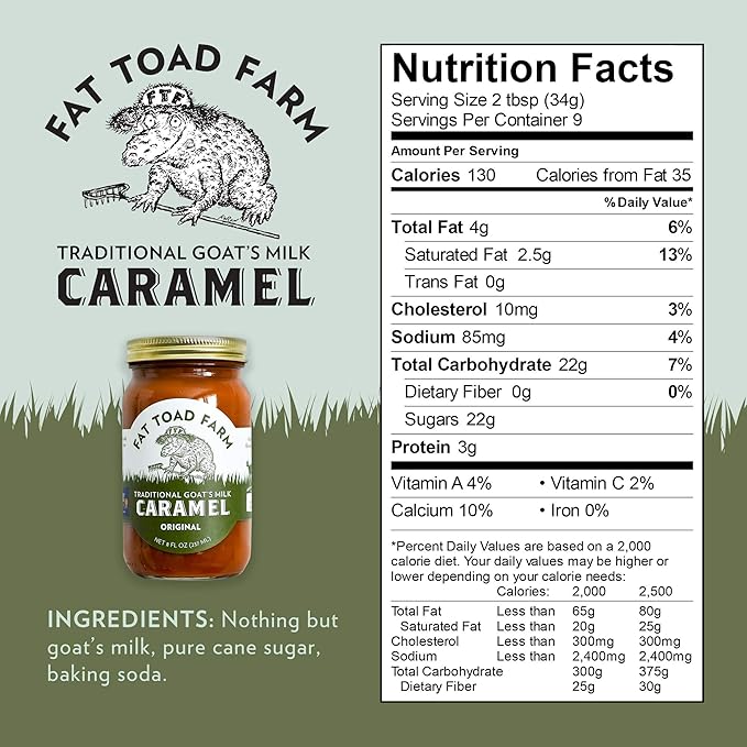 Fat Toad Farm Traditional Goat’s Milk Caramel Sauce/Cajeta, Original, Gluten Free, 8 fl oz