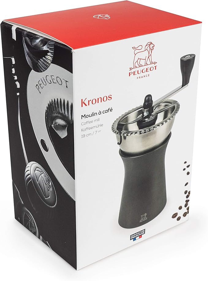 Peugeot - Kronos Manual Coffee Mill - Adjustable Grinder with 43 Settings - Stainless Steel, 50g Capacity