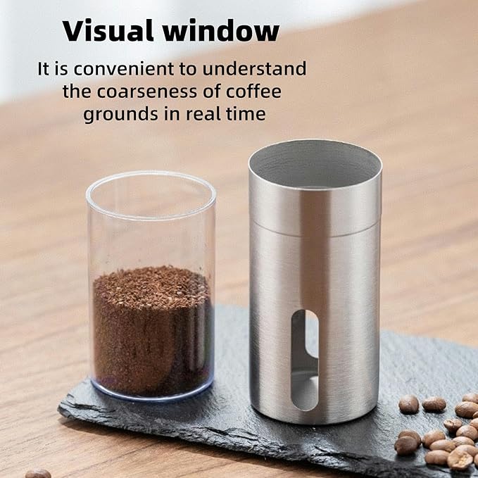 Manual Coffee Grinder, Multi Adjustable Settings, Portable Hand Coffee Grinder with Ceramic Burr & Detachable Hand Crank for Travel, Camping, Office, Espresso, Pour-Over and More
